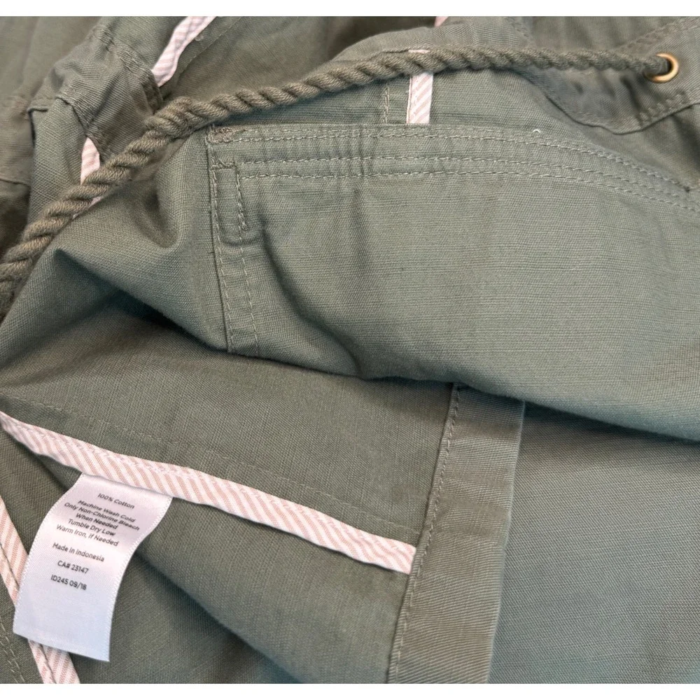 Talbots Olive Green Utility Jacket Womens XL Button Snap Military Gorpcore Chic - Picture 6 of 9